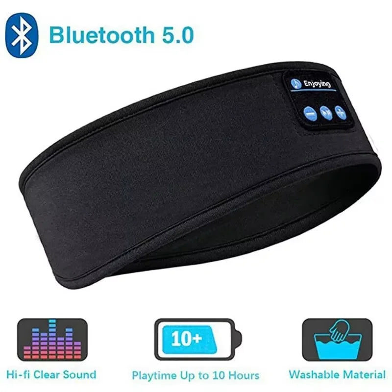 Fones de ouvido bluetooth esportes dormir bandana elástica sem fio música máscara olho sem fio bluetooth fone de ouvido bandana