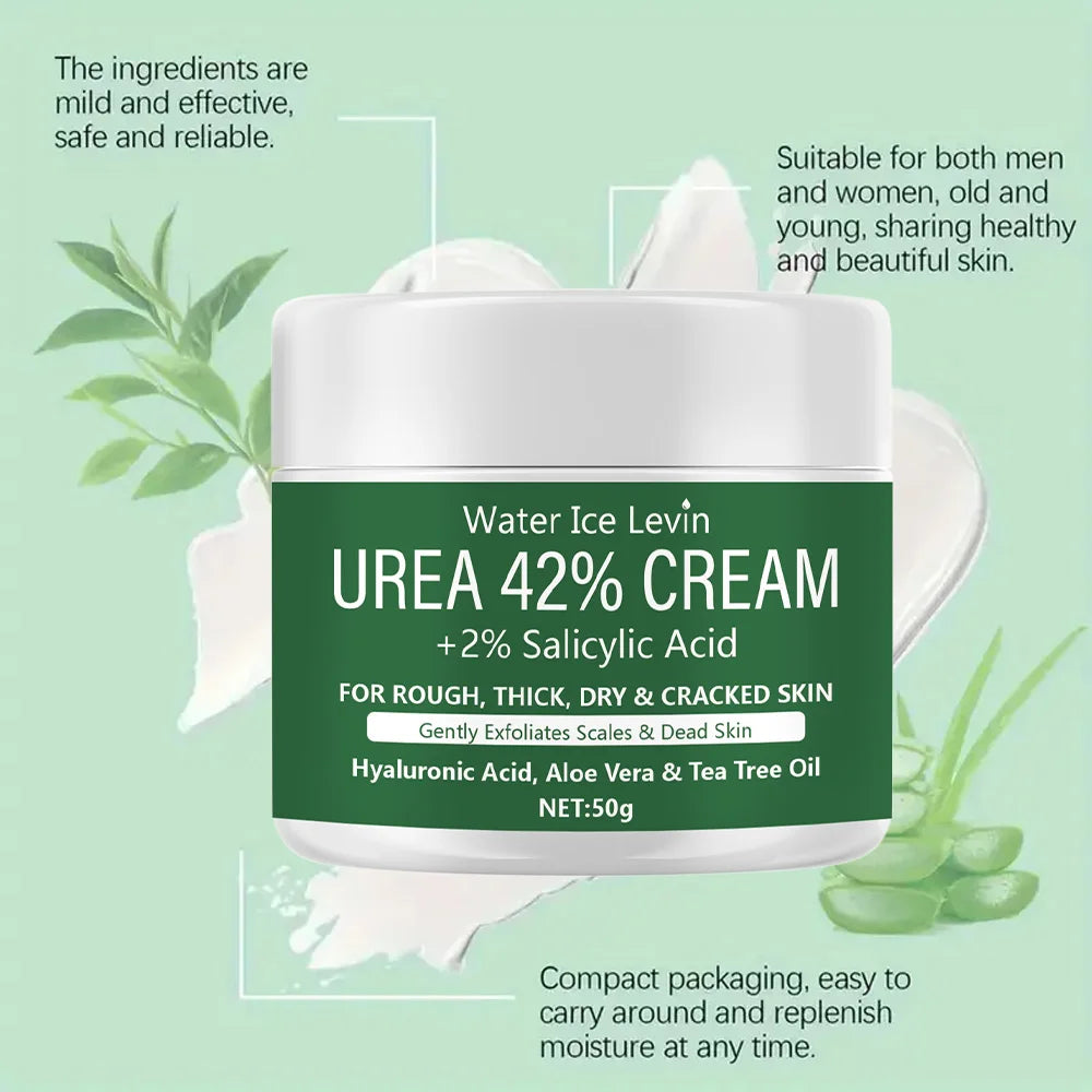 Novo creme de ureia 42% + 2% ácido salicílico hidratante para pés e mãos, hidratante profundo e hidratante nutritivo