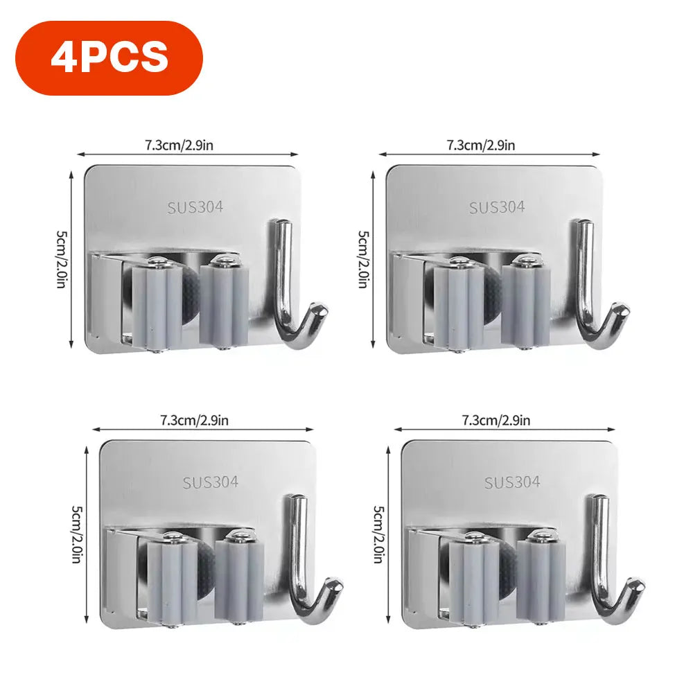 Ganchos multiuso adesivo de parede pendurado mop rack vassoura gancho cozinha organização banheiro casa organizador acessórios