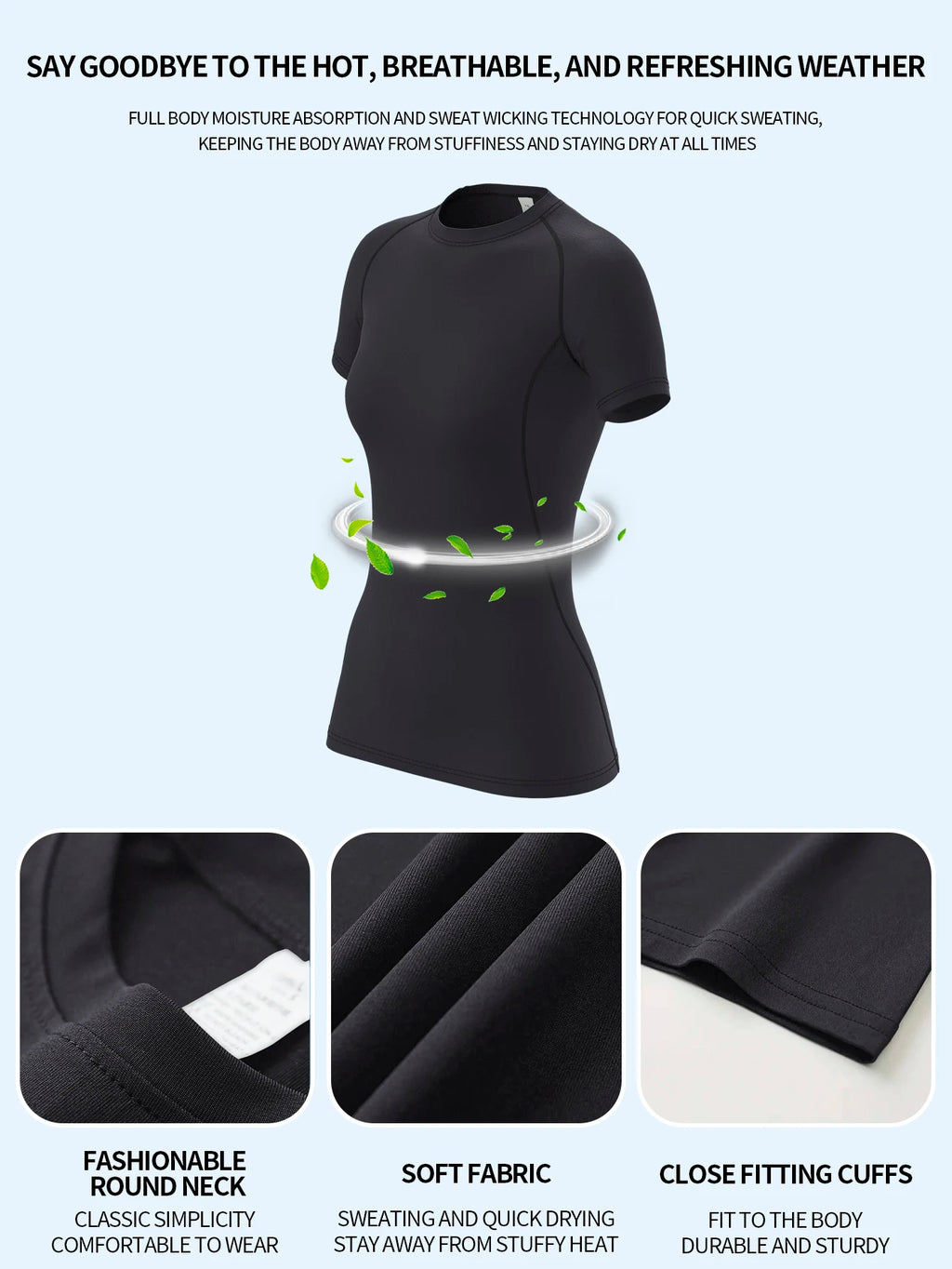 Camisa de compressão feminina, manga curta esportes yoga correndo camiseta verão ginásio treino de secagem rápida estiramento camiseta, roupas