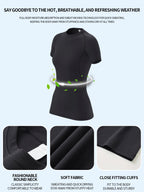 Camisa de compressão feminina, manga curta esportes yoga correndo camiseta verão ginásio treino de secagem rápida estiramento camiseta, roupas