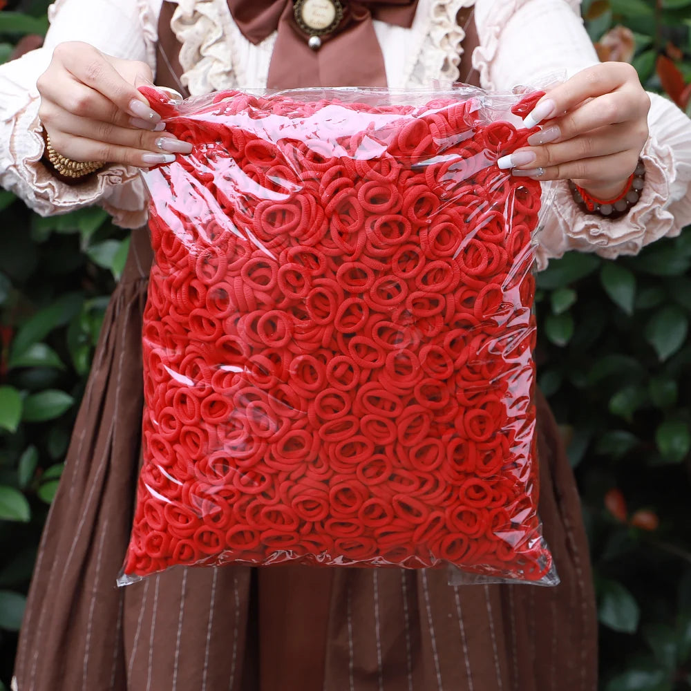 50 Unidades De Elásticos De Cabelo Para Meninas Em Nylon Básicos E Coloridos Prendedores De Rabo De Cavalo Acessórios De Moda Infantis