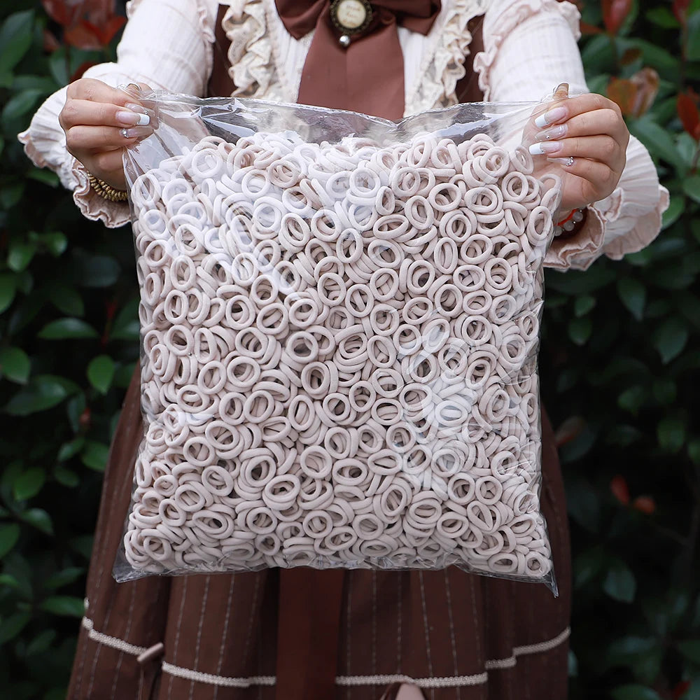 50 Unidades De Elásticos De Cabelo Para Meninas Em Nylon Básicos E Coloridos Prendedores De Rabo De Cavalo Acessórios De Moda Infantis