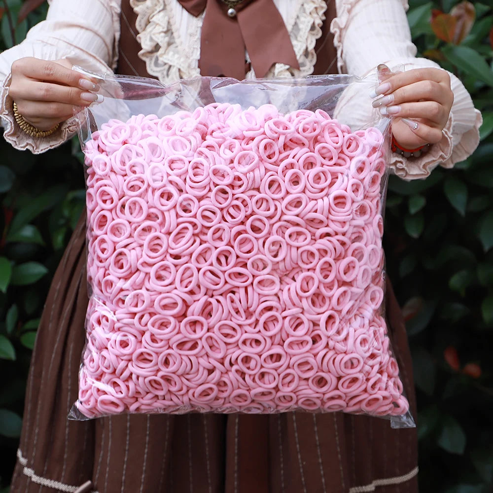 50 Unidades De Elásticos De Cabelo Para Meninas Em Nylon Básicos E Coloridos Prendedores De Rabo De Cavalo Acessórios De Moda Infantis