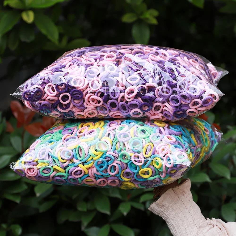 50 Unidades De Elásticos De Cabelo Para Meninas Em Nylon Básicos E Coloridos Prendedores De Rabo De Cavalo Acessórios De Moda Infantis