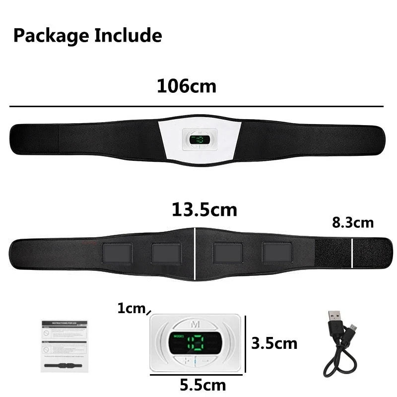 Treinador de núcleo de cinto abdominal EMS inteligente com rastreamento de queima de gordura, modelador de cintura sem cola para academia e casa, perda de peso para homens e mulheres