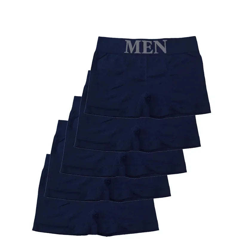 5 pçs estilo fino masculino alta elástica cor lisa confortável boxer briefs calcinha respirável