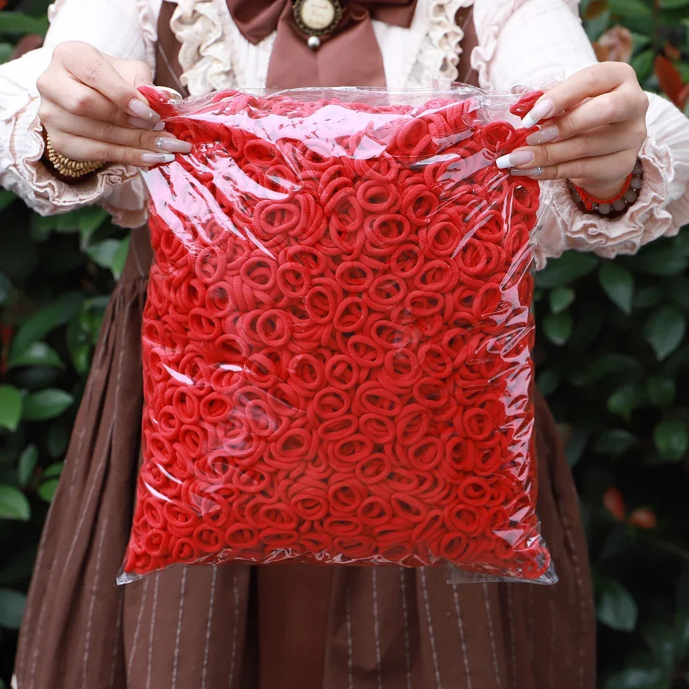 50 Unidades De Elásticos De Cabelo Para Meninas Em Nylon Básicos E Coloridos Prendedores De Rabo De Cavalo Acessórios De Moda Infantis