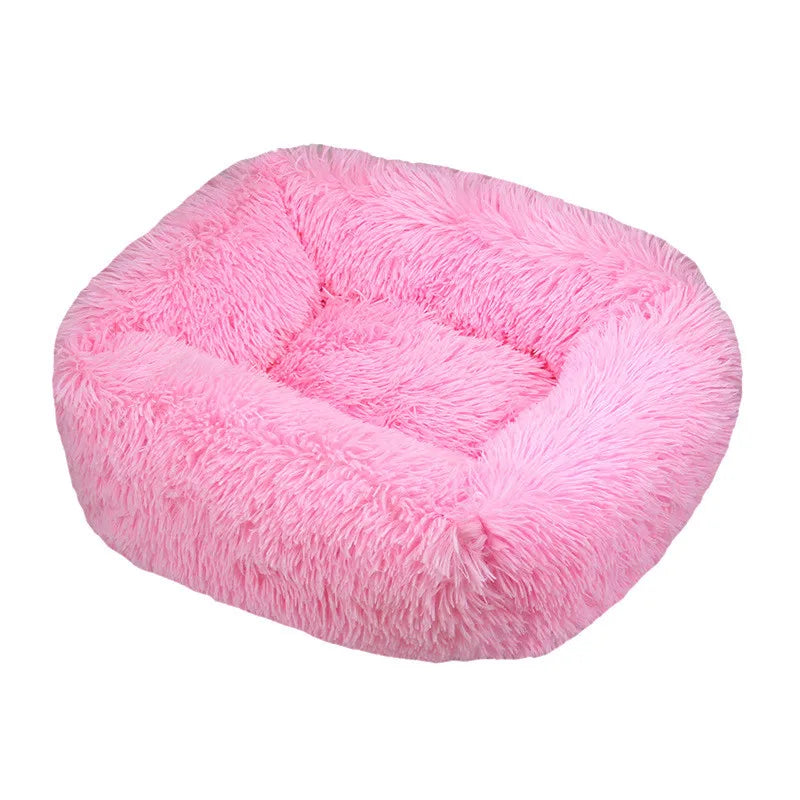 Cama de luxo para cães, camas quadradas longas de pelúcia para cães pequenos, médios e grandes, suprimentos para cães de estimação, cama calmante, canil lavável