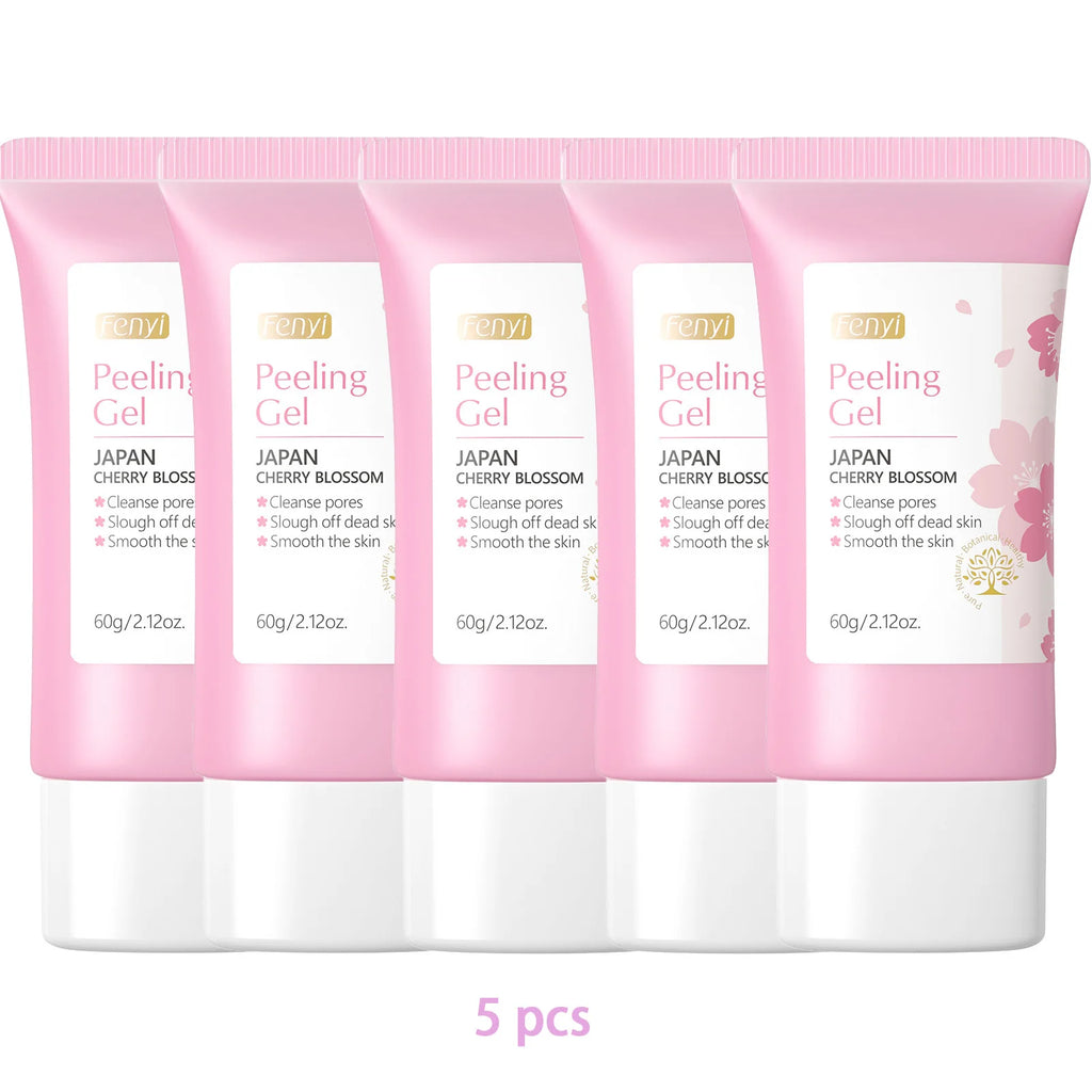 Sakura rosto limpeza profunda esfoliante gel cuidados com a pele clareamento hidratante reparação esfoliante facial cuidados com a pele 60g