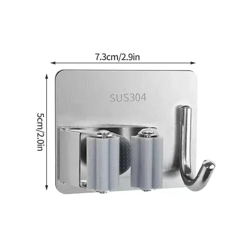 Ganchos multiuso adesivo de parede pendurado mop rack vassoura gancho cozinha organização banheiro casa organizador acessórios