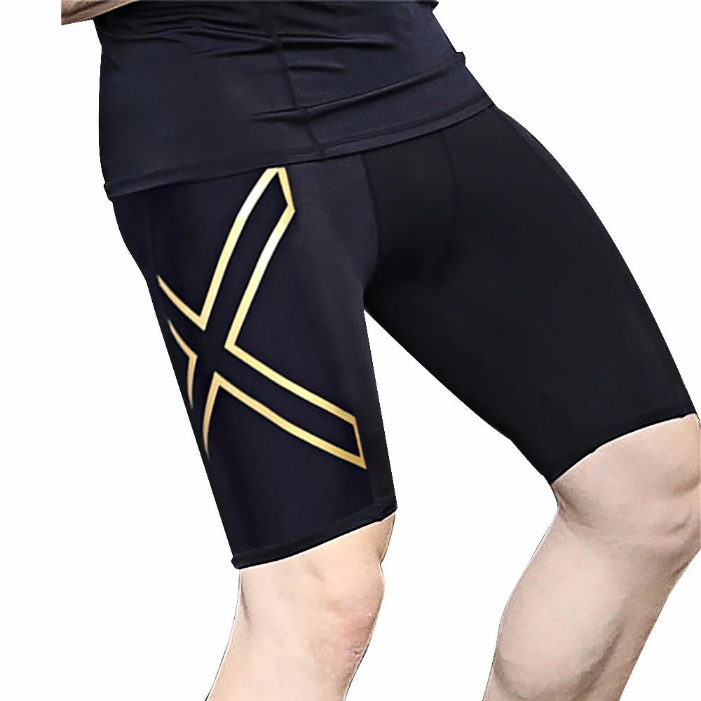 Moda curta correndo collants x secagem rápida ginásio esportes jogging fitness exercício leggings inferior das mulheres dos homens verão