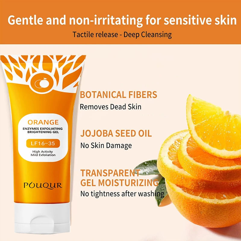 Laranja esfoliante gel creme hidratante rosto corpo esfrega gel limpeza profunda hidratante esfoliante facial peeling rosto esfrega