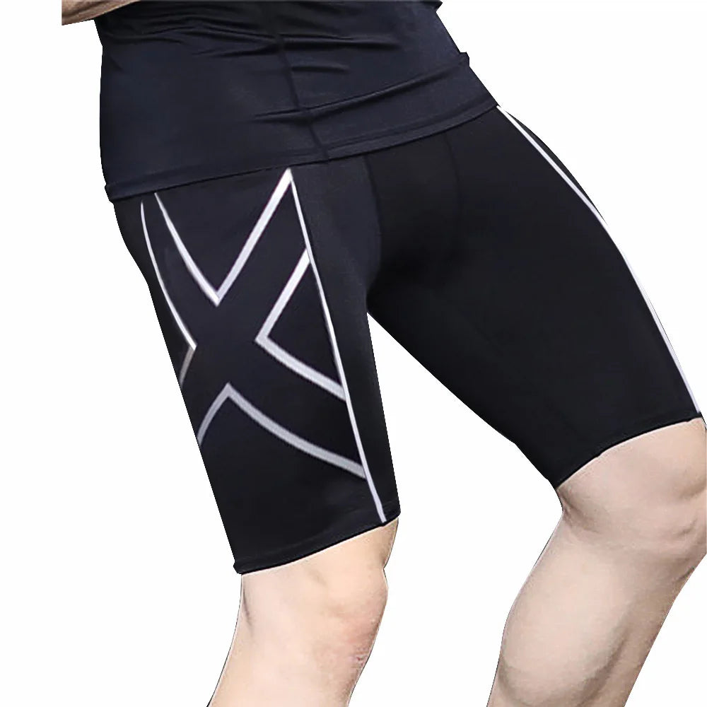 Moda curta correndo collants x secagem rápida ginásio esportes jogging fitness exercício leggings inferior das mulheres dos homens verão