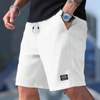 Shorts masculinos, calças casuais masculinas, shorts de praia masculinos, shorts esportivos masculinos, novo tecido texturizado elegante, calças respiráveis, adequados para uso casual diário e esportes