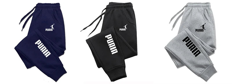 PUAIA-Calças Esportivas de Jogging Masculina, Roupas Fitness Soltas Fit, Roupa Monocromática, Calças Streetwear, Outono, Inverno, Nova