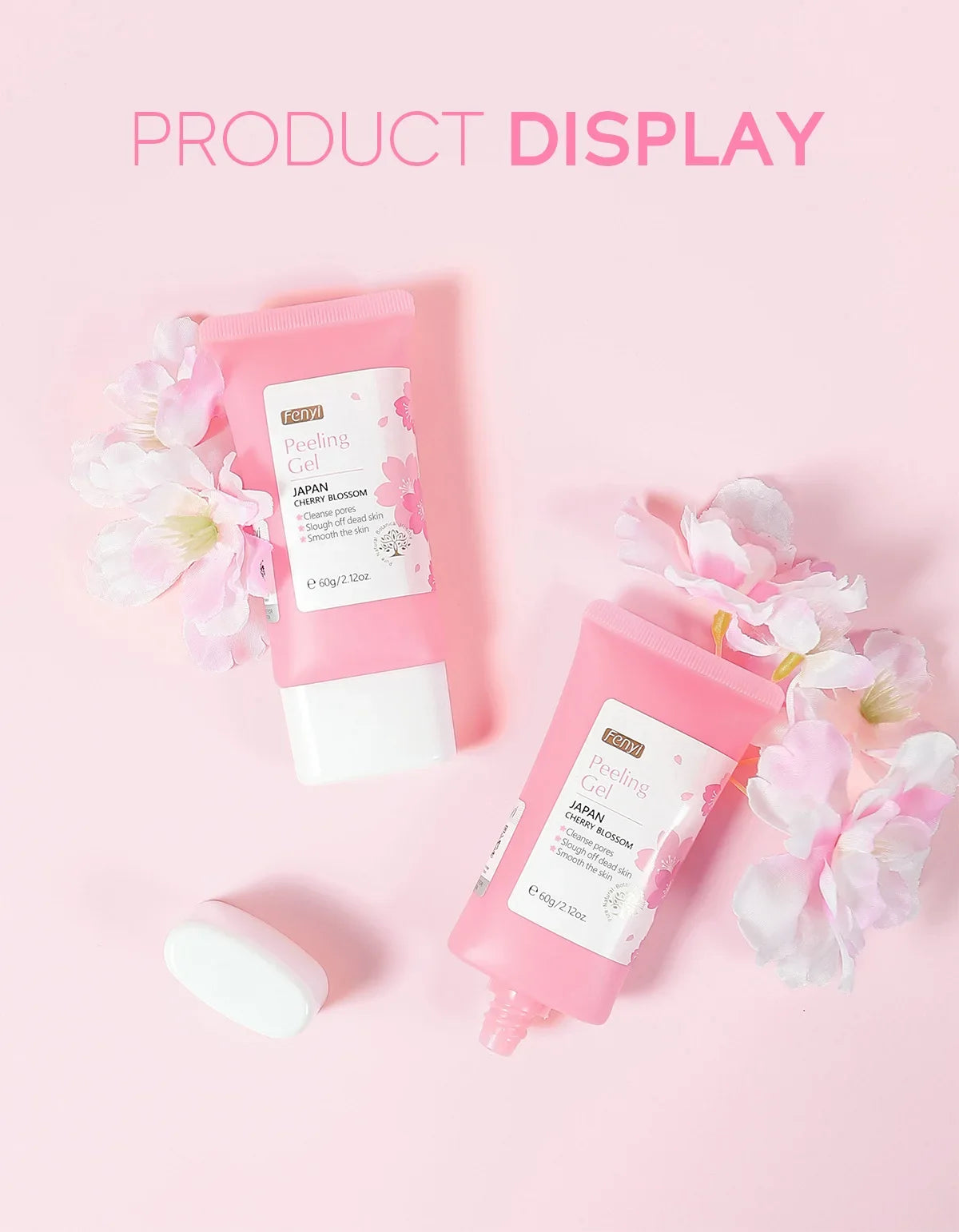 Sakura rosto limpeza profunda esfoliante gel cuidados com a pele clareamento hidratante reparação esfoliante facial cuidados com a pele 60g