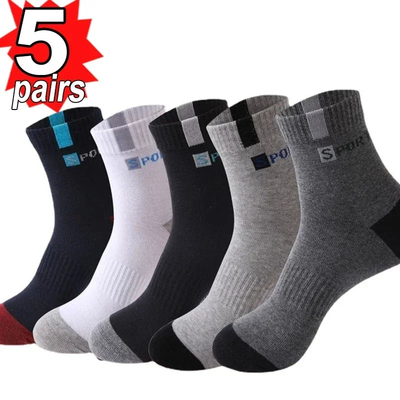 10 pares de meias esportivas de algodão respirável homens fibra de bambu outono e inverno meias absorventes de suor desodorante negócios sox
