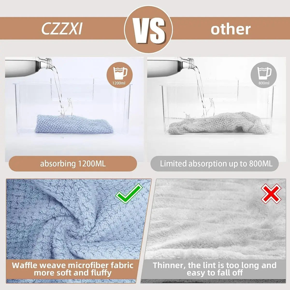 Toalha de cabelo de cor sólida Touca de cabelo seca texturizada 9,8 "X 25,5" envoltório de toalha de cabelo absorvente para mulheres com botões