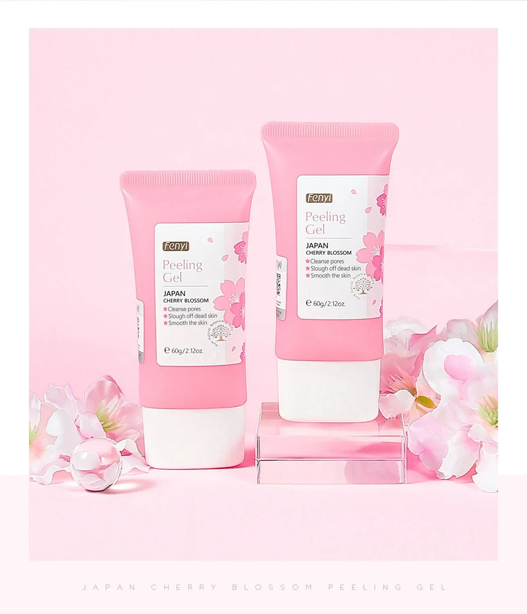 Sakura rosto limpeza profunda esfoliante gel cuidados com a pele clareamento hidratante reparação esfoliante facial cuidados com a pele 60g