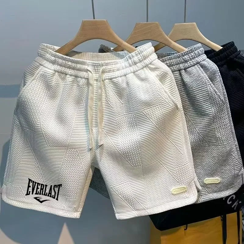 Novos shorts casuais estampados, modernos e populares, masculinos, respiráveis e confortáveis, primavera e verão, shorts esportivos
