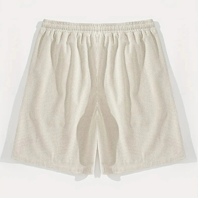 Shorts masculinos, calças casuais masculinas, shorts de praia masculinos, shorts esportivos masculinos, novo tecido texturizado elegante, calças respiráveis, adequados para uso casual diário e esportes