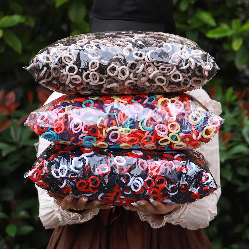 50 Unidades De Elásticos De Cabelo Para Meninas Em Nylon Básicos E Coloridos Prendedores De Rabo De Cavalo Acessórios De Moda Infantis