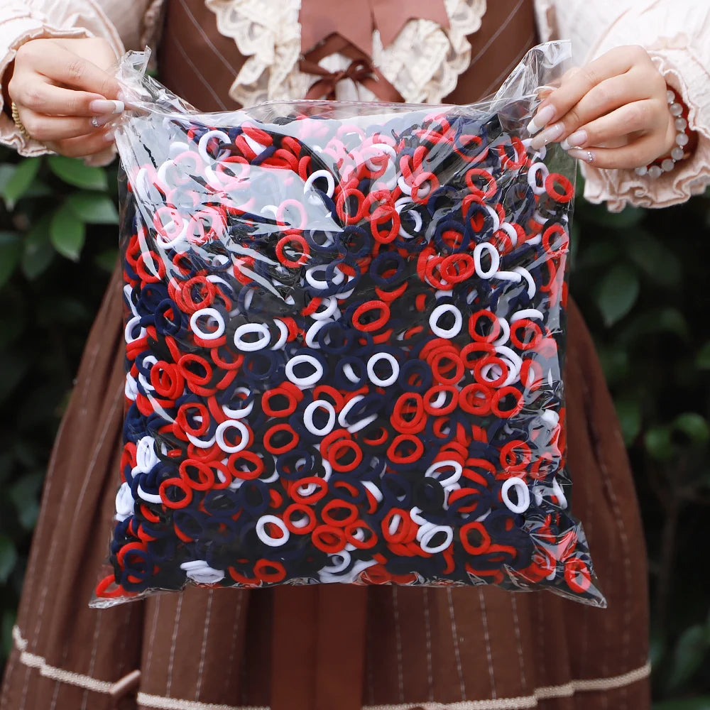 50 Unidades De Elásticos De Cabelo Para Meninas Em Nylon Básicos E Coloridos Prendedores De Rabo De Cavalo Acessórios De Moda Infantis